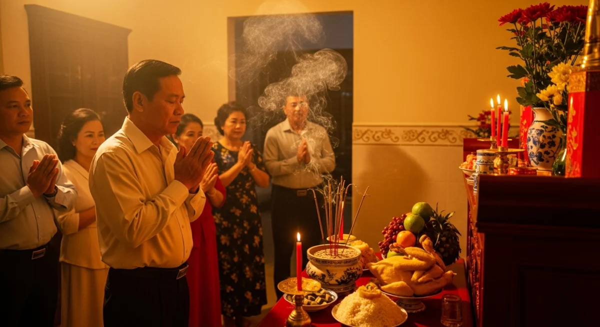 Nghi lễ nhập trạch trang trọng, ấm cúng: Khởi đầu mới cho tổ ấm với bao hy vọng và lòng thành kính.